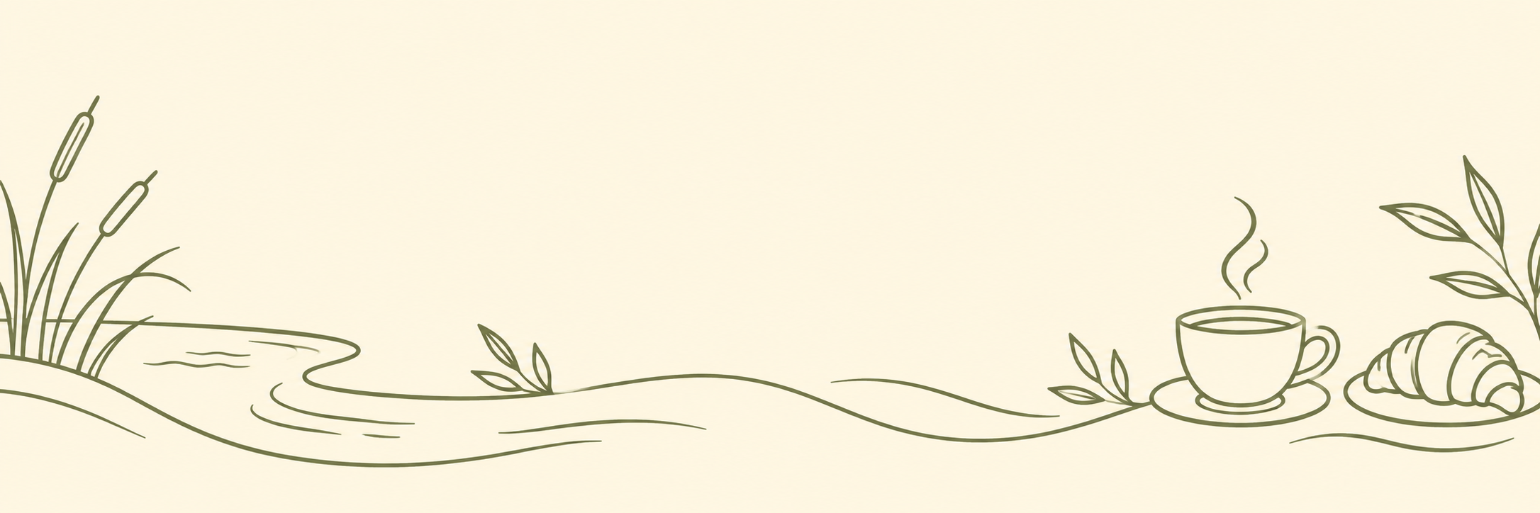 Minimalist Café River Landscape